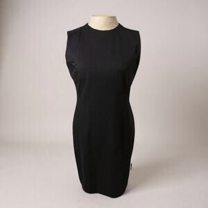Tavora Womens Sleeveless Black Sheath Dress Lined With Back Zip Size Petite 10